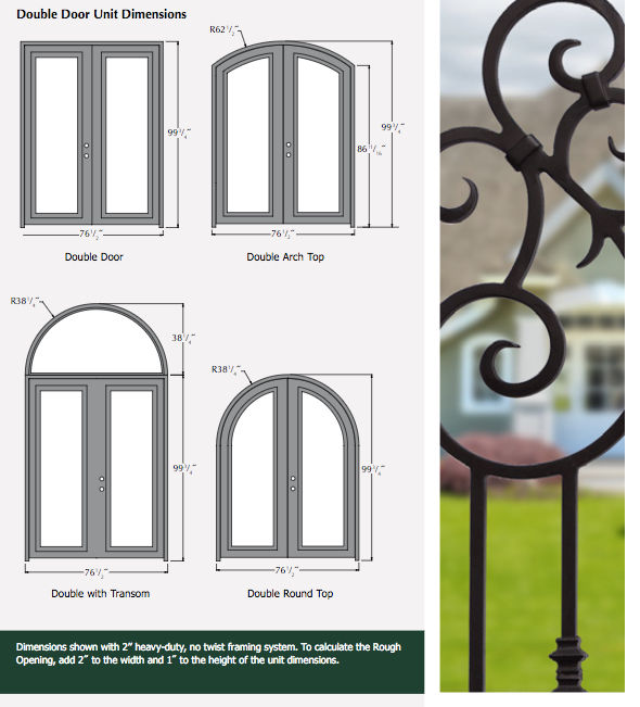 double front door dimensions