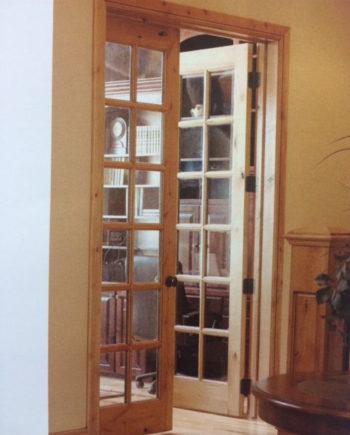 KNOTTY ALDER 12 LITE INTERIOR FRENCH DOORS IN-1006