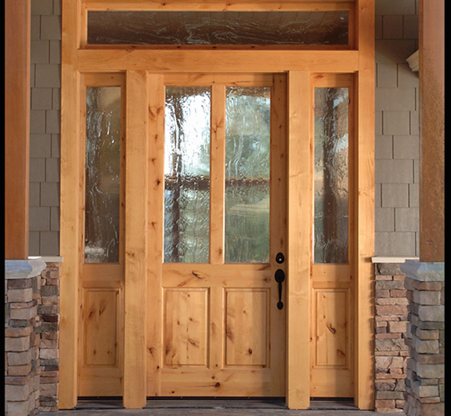 KNOTTY ALDER 2-LITE CRAFTSMAN ENTRY DOOR WITH SIDELITES EX 