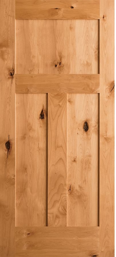 Knotty Alder 3 Panel Craftsman Style Interior Door In 1010