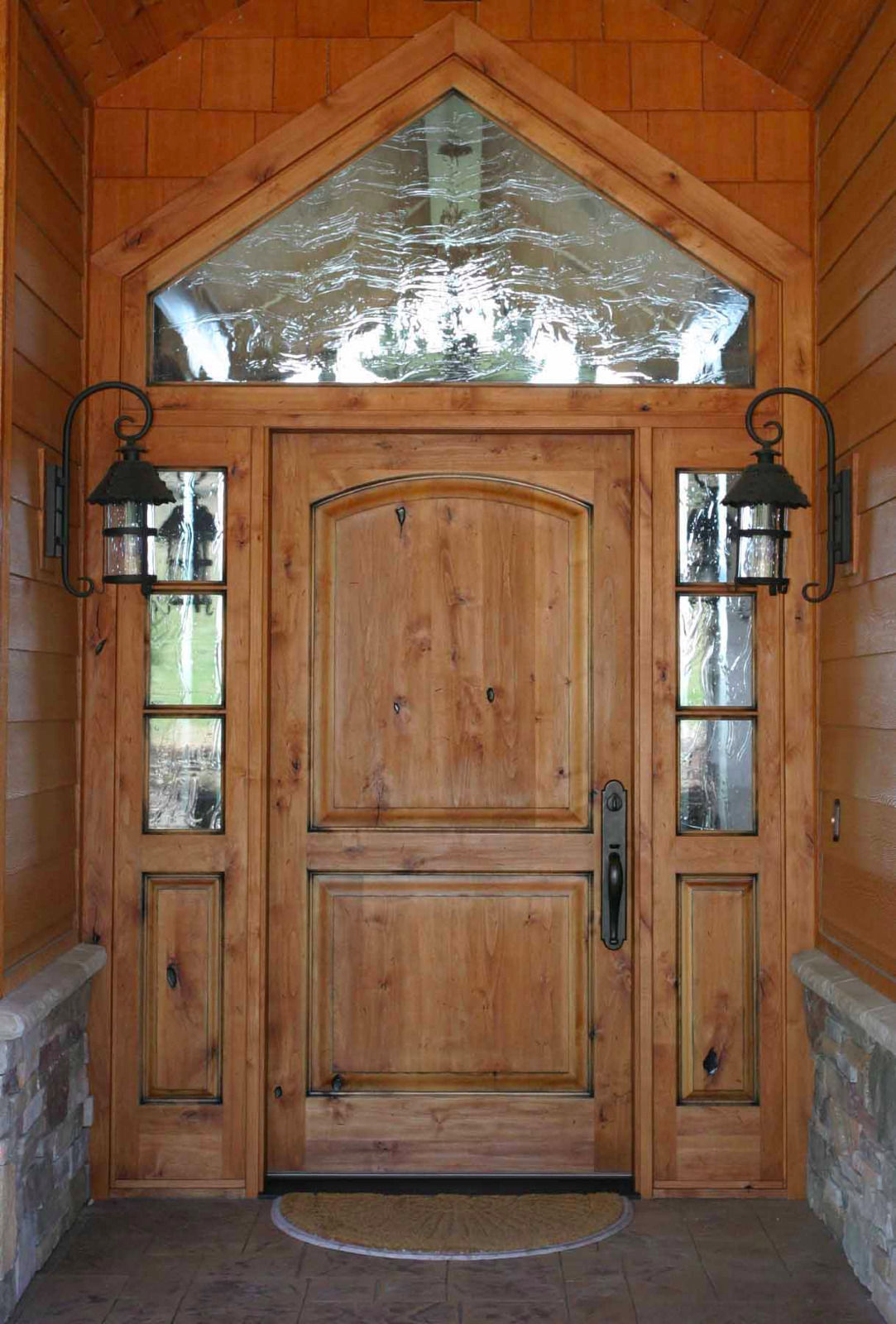 Knotty Alder Entry Door W 3 Lite Side Lites Ex 1337 Ksr Door And Mill Comany