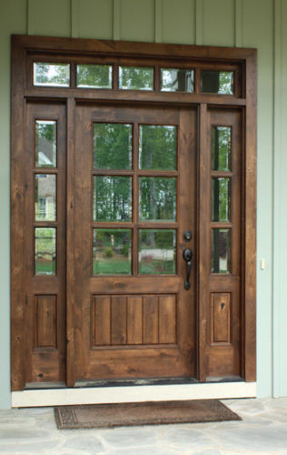 KNOTTY ALDER 6 LITE MISSION STYLE ENTRY DOOR UNIT 36'X80 