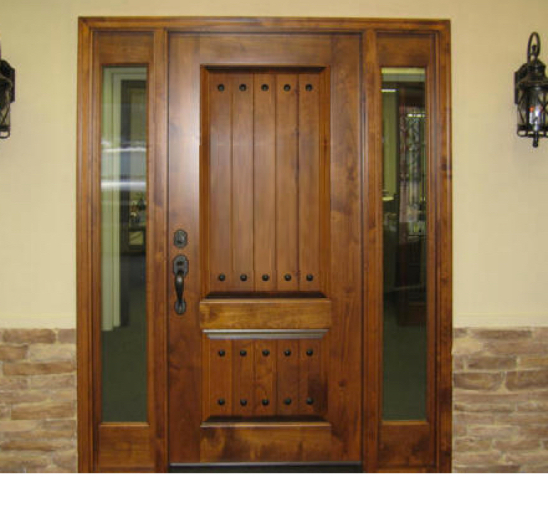 Knotty Alder Entry Door With Side Lite Tuscany Design Ex 1335